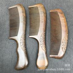 18.5-19.5厘米新款黑金檀整木深雕刻吸塑袋包裝月形圓柄雙彎手柄