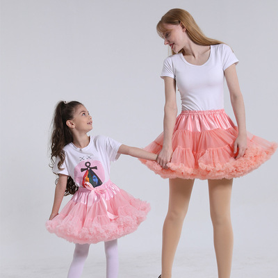 欧美亲子蓬蓬裙女童半身裙儿童公主裙半身裙lolita裙撑无骨裙撑|ru