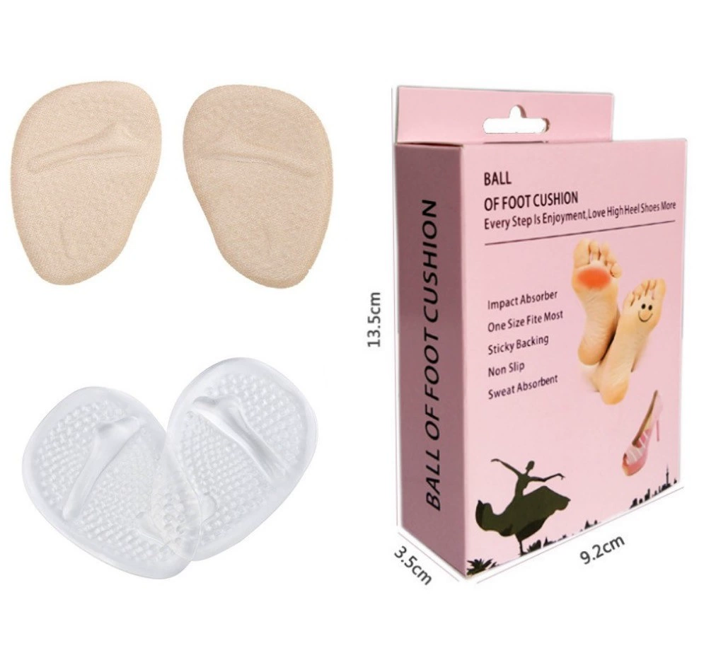 Силиконовая подушка для передней части стопы Подушка половинного размера Нескользящая противоболезненная утолщенная стелька на высоком каблуке Женская Однослойная обувь Силиконовая Противоизносная подушка для ног