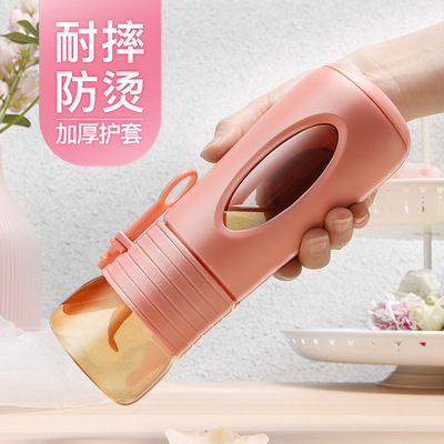 创意泡茶杯茶水分离玻璃杯女韩式可爱随手杯茶漏过滤花茶杯定制