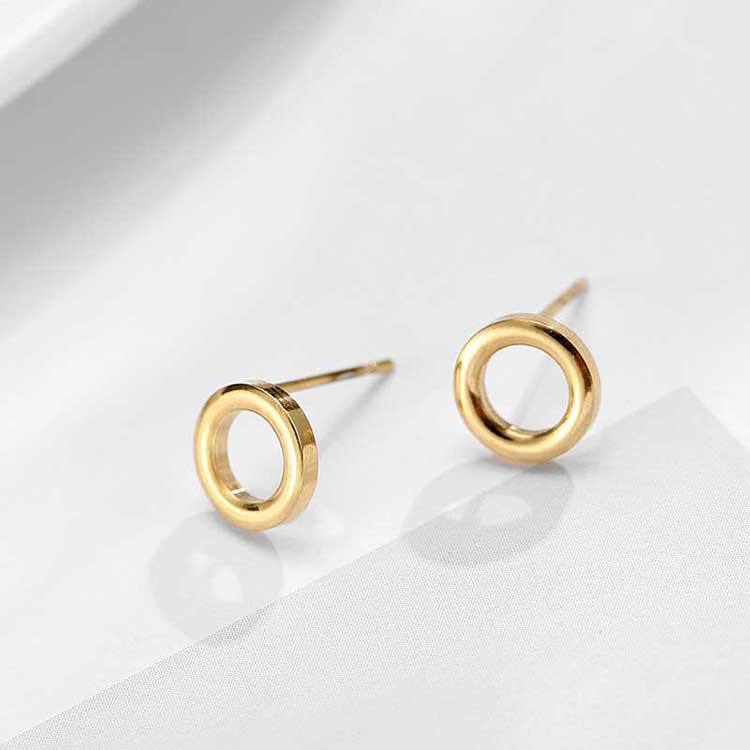 Fashion Geometric Stainless Steel No Inlaid 14K Gold Plated Earrings display picture 6