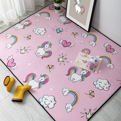 Bedroom Entrance Mat Bay Window, Avtomobil döşəmə paspasları - pink-sweetheart-unicorn-70140cm