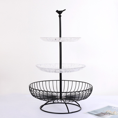 Nordic Modern Living Room Creative Iron Fruit Basket Home Use Three-Layer Fruit Tray Multi-Layer Dry Fruit Tray Snack Storage Basket