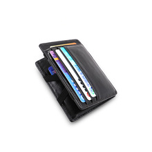 外貿新款真皮多功能卡夾 rfid防盜卡包 魔術卡包便攜式錢夾定制