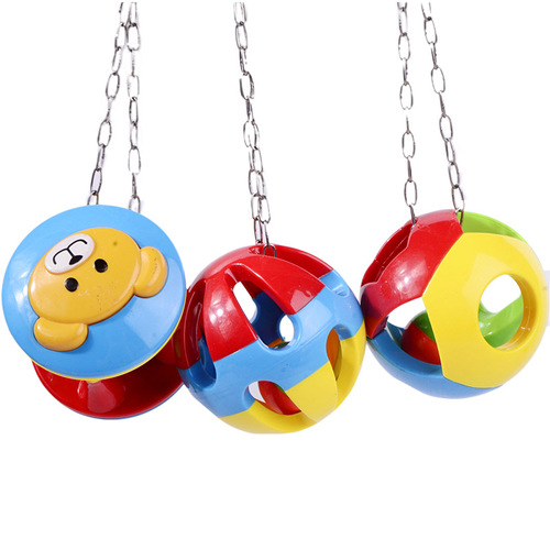 Xin Parrot Toy Ball, Chewing Toy, Bell Ball, Foot Grab Toy Bird Cage Ornament, Bird Toy