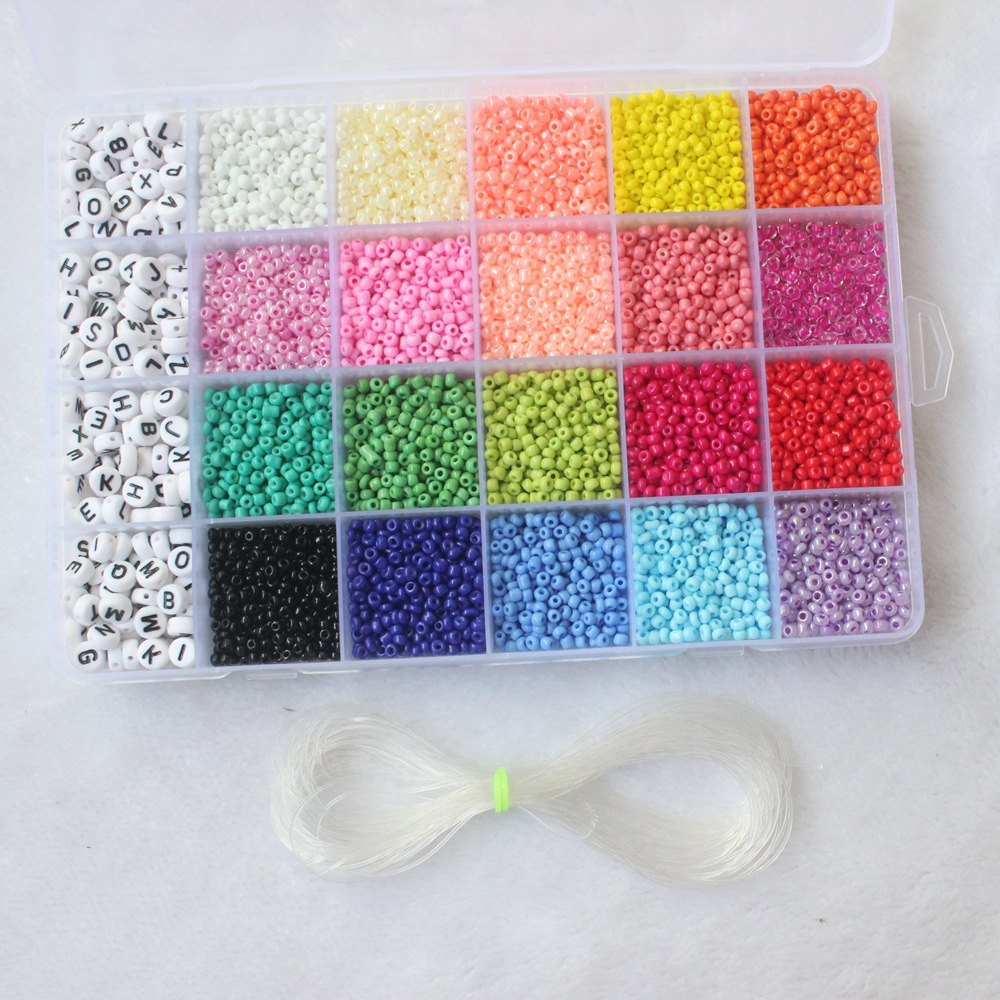 3mm小米珠字母珠diy套装24格08