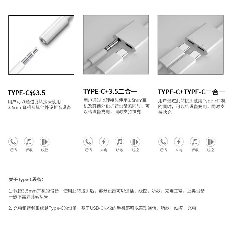 Подходит для Type-C цифрового аудио вращения проводки Google Huawei iPadPro двухконтактный ротор для прослушивания песен зарядки