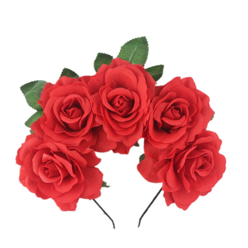5朵富贵玫带绿叶发箍14_副本