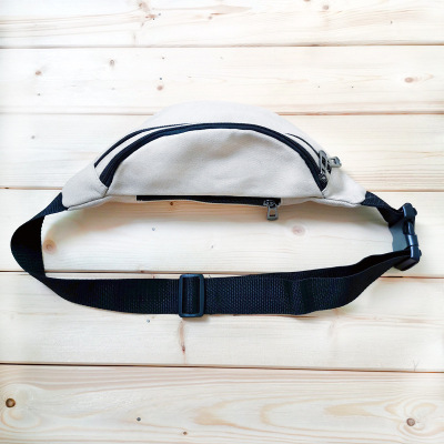 清仓纯色帆布腰包简约无印百搭男女户外运动手机腰包支持定制|ms