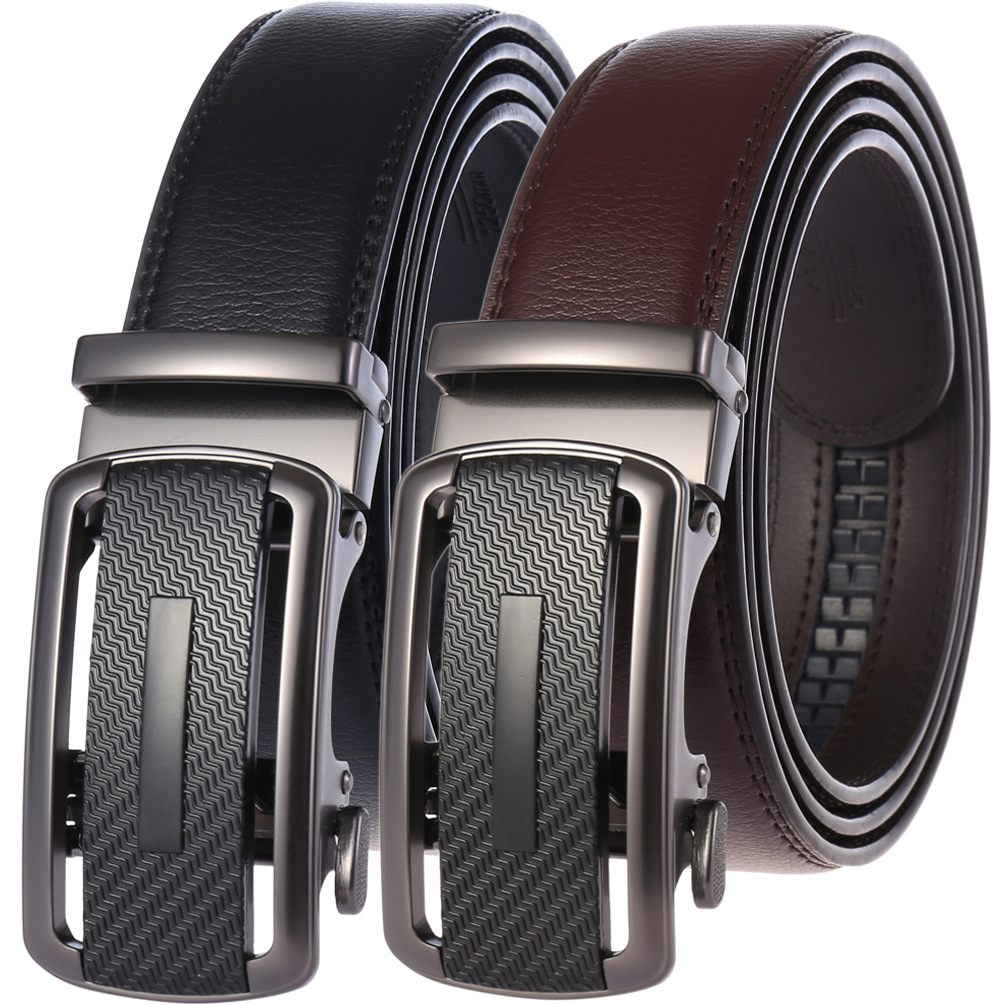 Minimalist Retro Leather Belt For Men With Automatic Buckle_voghion.com