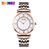 Fashionable sophisticated watch for beloved, golden quartz steel belt, pink gold