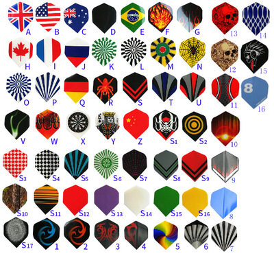 多种图案PVC飞镖叶飞镖羽配件飞镖翼 国旗花纹darts flight可混装|ms