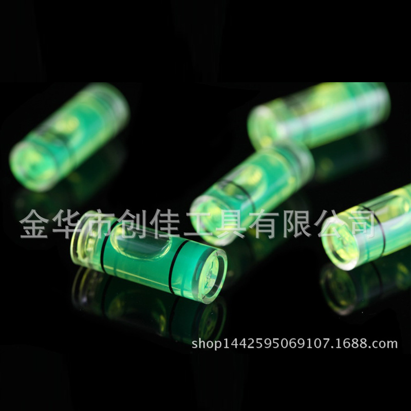 相框校准厂家批量供应直径9.5X25mm有机玻璃圆柱水准泡 水平泡 水