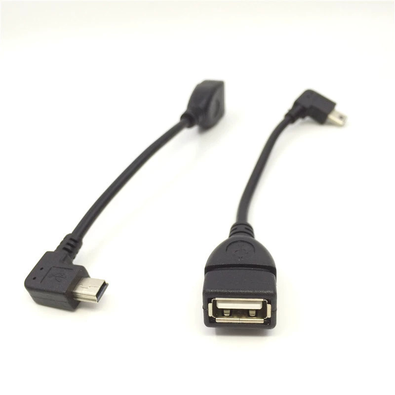 90-градусный боковой локоть мини USB ротор OTG кабель T-порт конвертер mp5 автомобильная навигация GPS чтение USB флеш-памяти