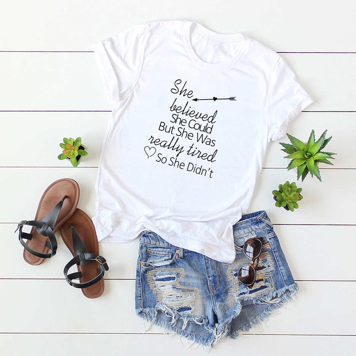 creative letters short-sleeved female T-shirt NSSN41916