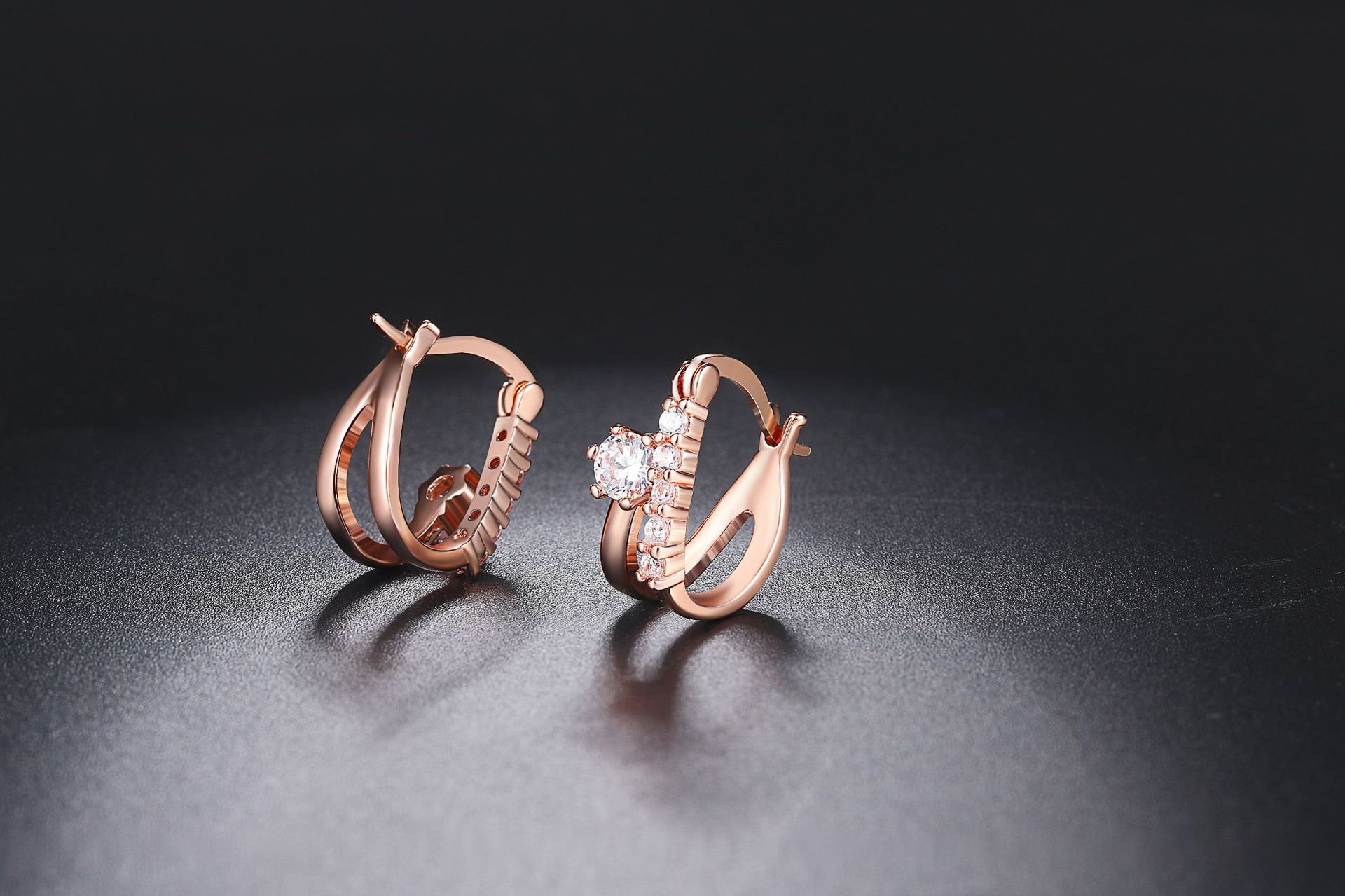 Korean Fashion Earrings in Rose Gold