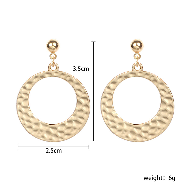 9g Weight Earrings Classification Wedding, Travel Occasion Women'S Gender Fashion Style Gold, Silver Color Metal Ring Exaggerated Geometric Large Frame Circle Earrings 7