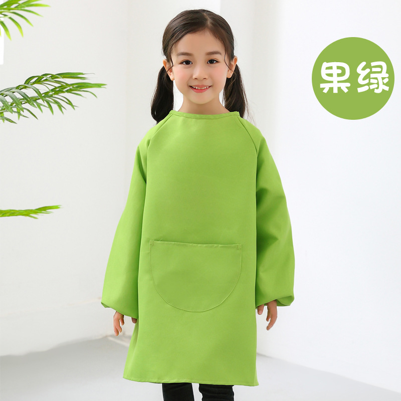 Topo infantil largo delantal de manga larga logotipo personalizado jardín de infantes pintura pintura anti-impresión de abrigo protector