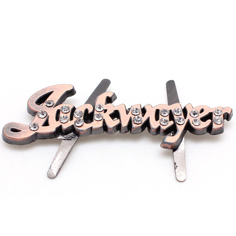 异形带插脚铭牌 文具箱包来图制作拱形合金腐蚀异形带插脚铭牌