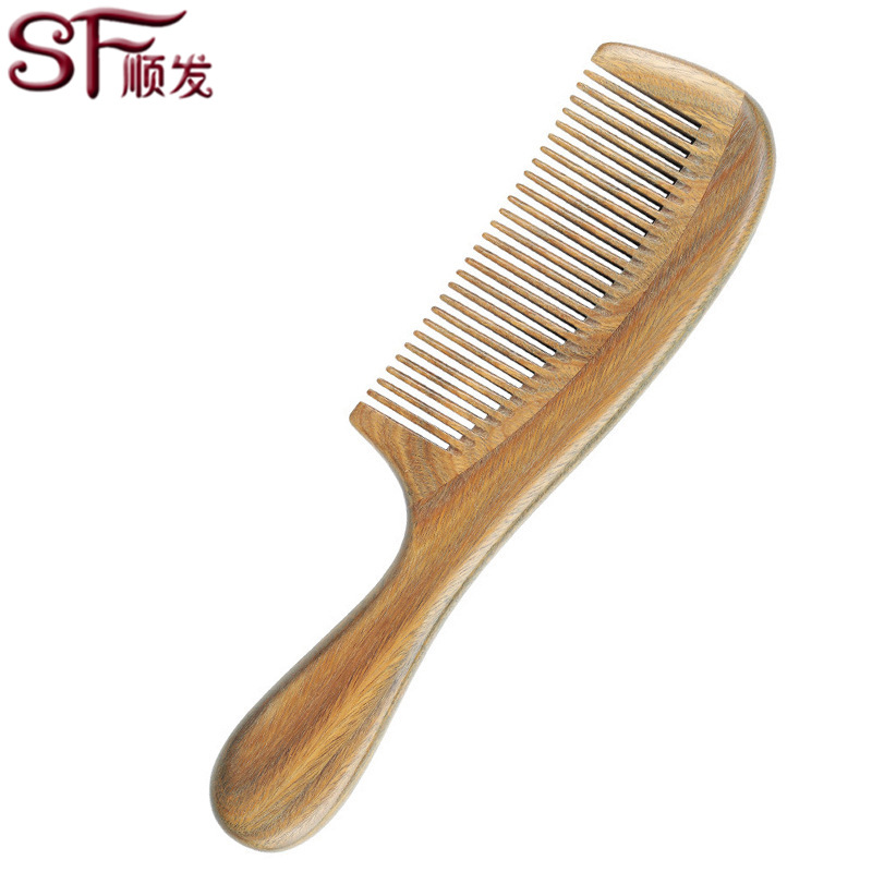 顺发檀香梳子YYM3-1 正宗巴西绿檀木梳子 圆形手柄 刻字服务 满包
