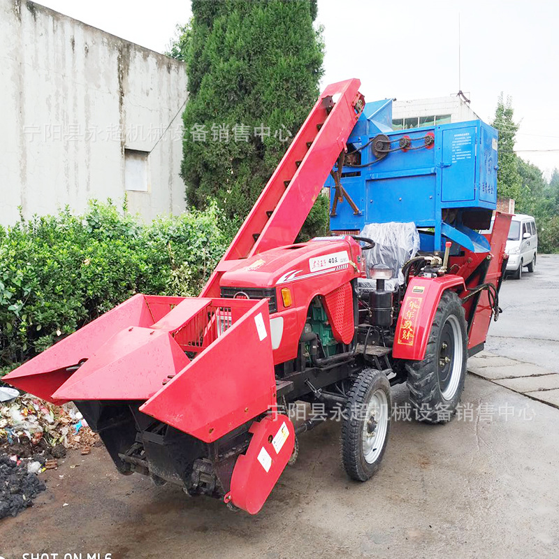 河南多缸拖拉机带背负式玉米收获机茎穗兼收二次扒皮苞米收割机