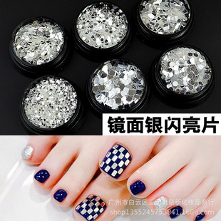 Nail Art Jewelry Nail Art Sequins High Glitter Silver Mirror Nail Glitter Sequins Jewelry Shaped Sequins