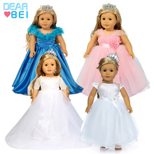 碟貝娃娃衣服 18寸美國女孩娃娃婚紗伴娘裙 43厘米公主裙娃娃禮服
