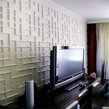 工厂直销PVC三维板 立体墙板 3D墙贴 欧式俄罗斯方块电视背景墙