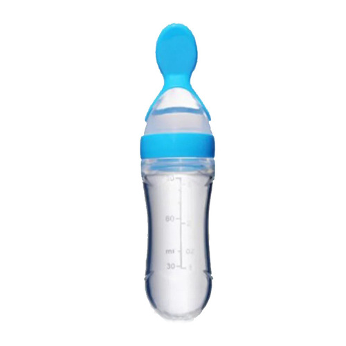 Baby rice cereal spoon bottle, silicone squeeze rice cereal feeding bottle, baby food supplement training rice cereal bottle wholesale
