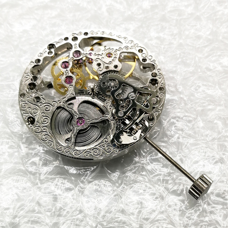 Wholesale Watch Accessories Brand New 6497-1 Skeleton Silver Movement 9 Point Small Second Winding Mechanical Movement