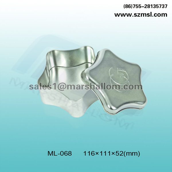 定制星形马口铁糖果罐  饼干铁盒  通用休闲食品铁盒包装