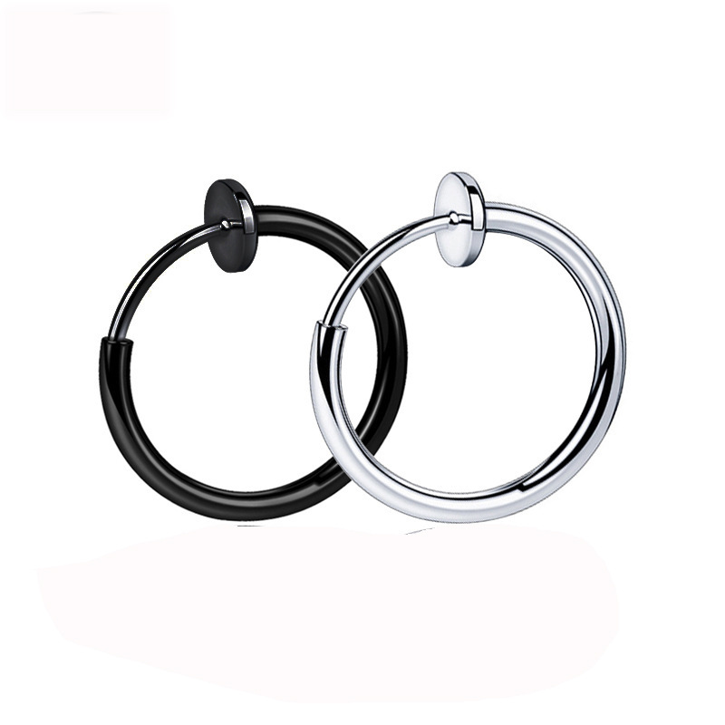 Cross border Europe and America Earrings Stainless steel Ear clip Pierced ears Clamp ring Earrings Manufactor wholesale