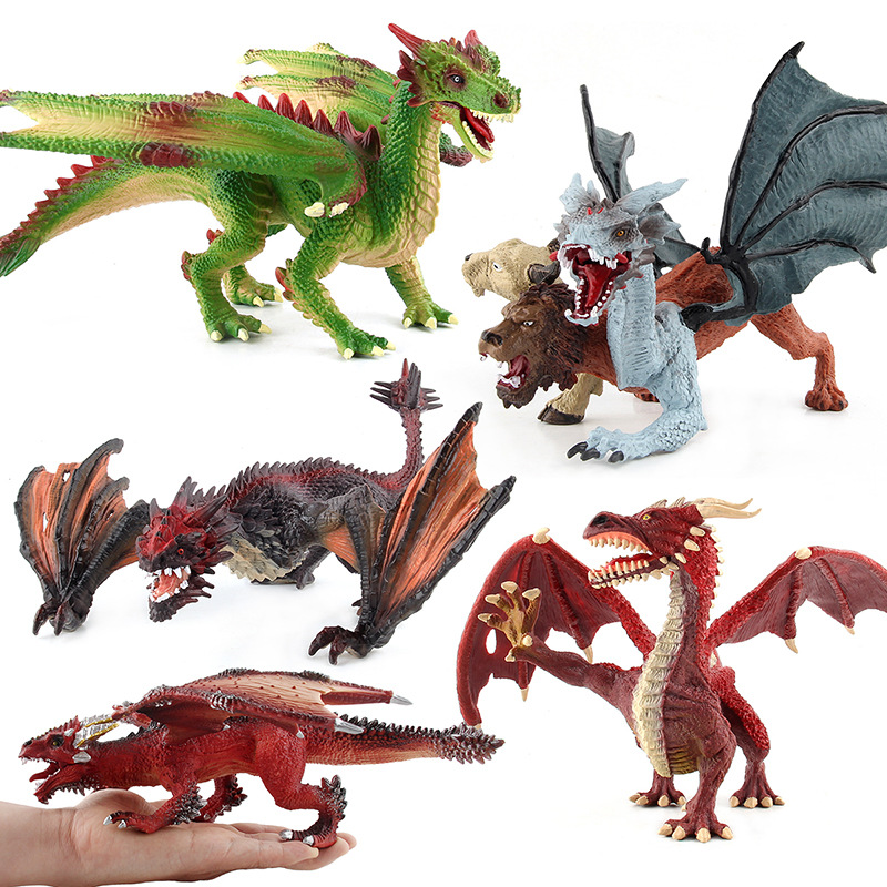 Venta caliente transfronteriza simulación de dinosaurio sólido modelo Dragón de Guerra bestia Dragón de Fuego Bestia Dragón Mágico Bestia dragón bestia Qi Meila bestia variedad