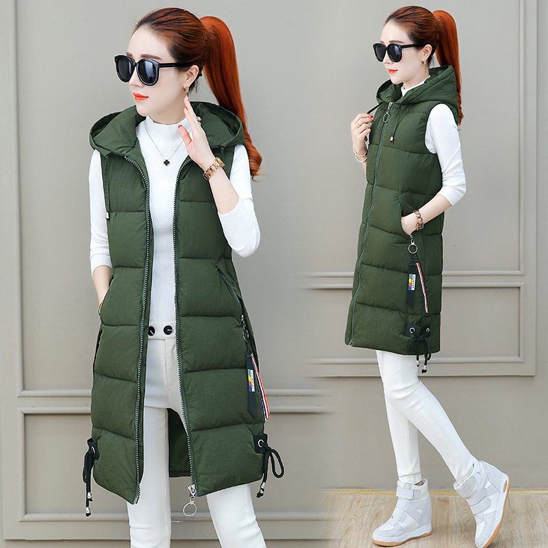 Down Cotton Vest Women's Autumn And Winter Coat Women's Clothing Korean Slim Medium Length Versatile Cotton Waistcoat