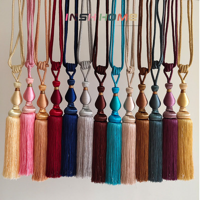 cross border supply Plain colour curtain Bandage Small vase hanging ball New Chinese style curtain parts goods in stock wholesale