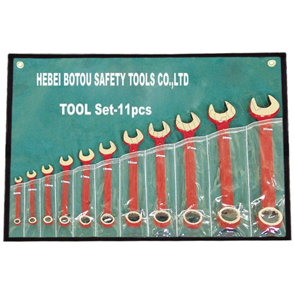 B系列铝青铜防爆套装呆梅扳手CNFB/桥防T8B-11-AL11件8-32mm挂袋