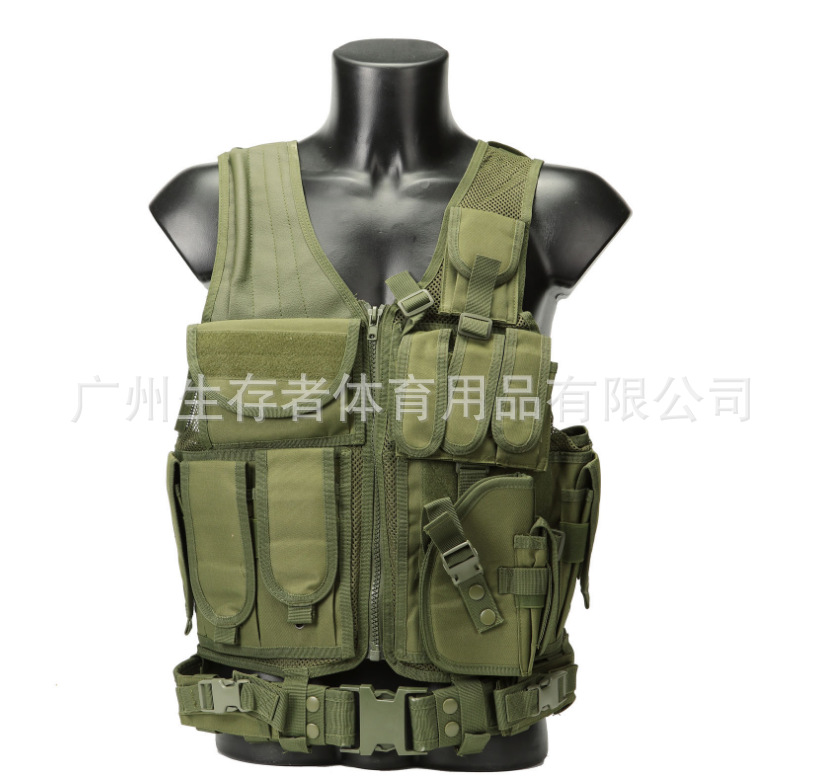 Chaleco táctico multifuncional y duradero, ventilado, malla camuflada, chaleco táctico anfibio, chaleco táctico de exploración de campo, chaleco táctico CS