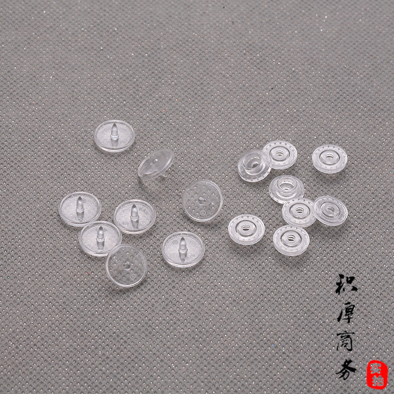 Botón de plástico transparente botón a presión infantil Botón de archivo de ropa T3T5 botón a presión Negro Blanco