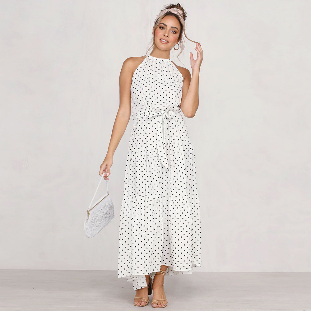 Sexy Sleeveless Polka Dot Dresses NSHYG66689