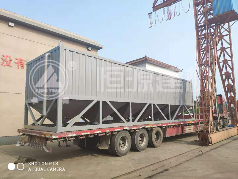 卧式水泥仓50吨80T100吨散装方形集装箱移动搅拌站用卧式水泥罐厂