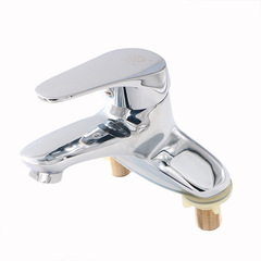 Bathroom fixtures manufacturer cold and hot double handle single hole bathroom sink faucet Bathroom countertop sink face basin faucet
