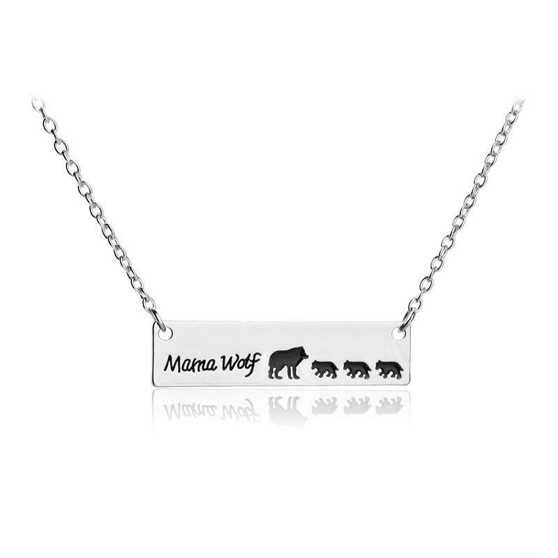 Commerce Extérieur Populaire Style Baisse De Pétrole Loup Mère Collier Cadeau Du Jour De Mère Maman Loup Loup Pendentif Collier Accessoires Pour Femmes display picture 8