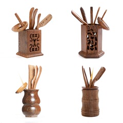 【Bestselling】Chicken Wing Wood Tea Ceremony Six Gentlemen Tea Accessories Tea Tongs Tea Spoons Six Gentlemen Set Wholesale