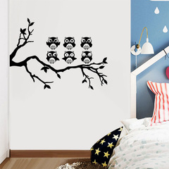昆尚跨境新款樹枝貓頭鷹乙丙烯牆貼客廳臥室兒童房裝飾 KS307