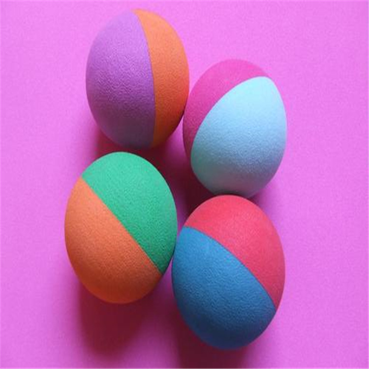 大量供应eva海洋球 彩虹条纹猫狗锻炼咬力玩具球高尔夫训练实心球