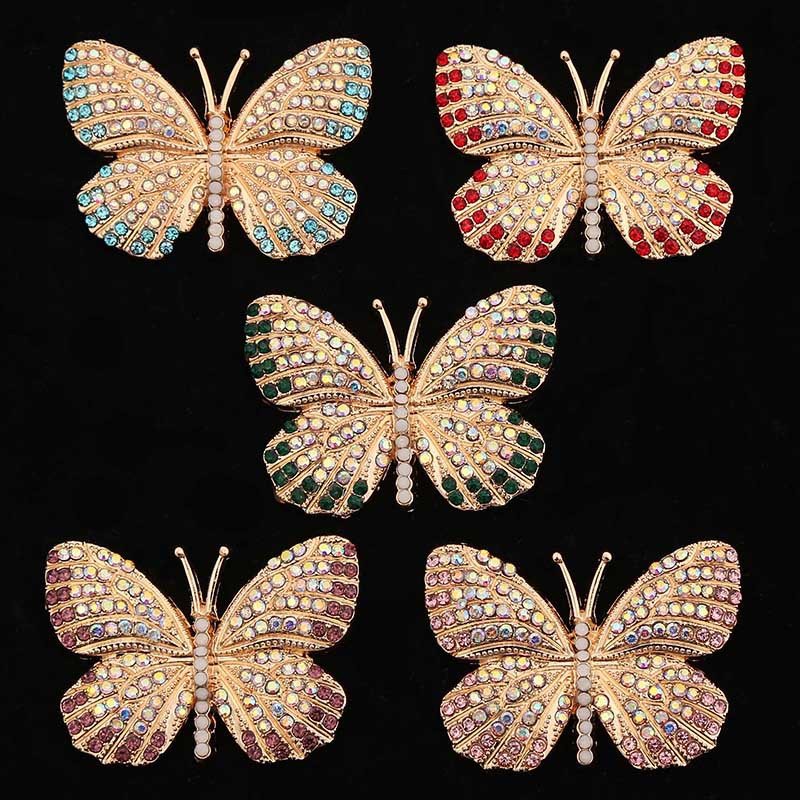 New DIY mobile phone case jewelry accessories diamond butterfly full diamond butterfly gold accessories headdress hair clothing buckle