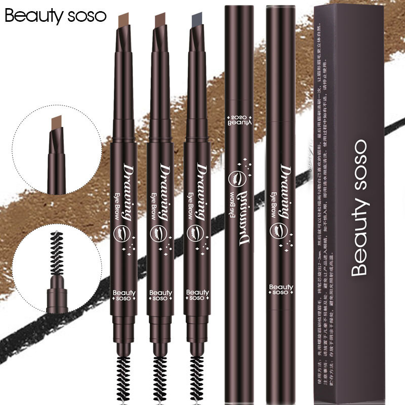 高品质 压缩笔芯 双头眉笔 自动旋转防水防汗彩妆批发oem厂家直销