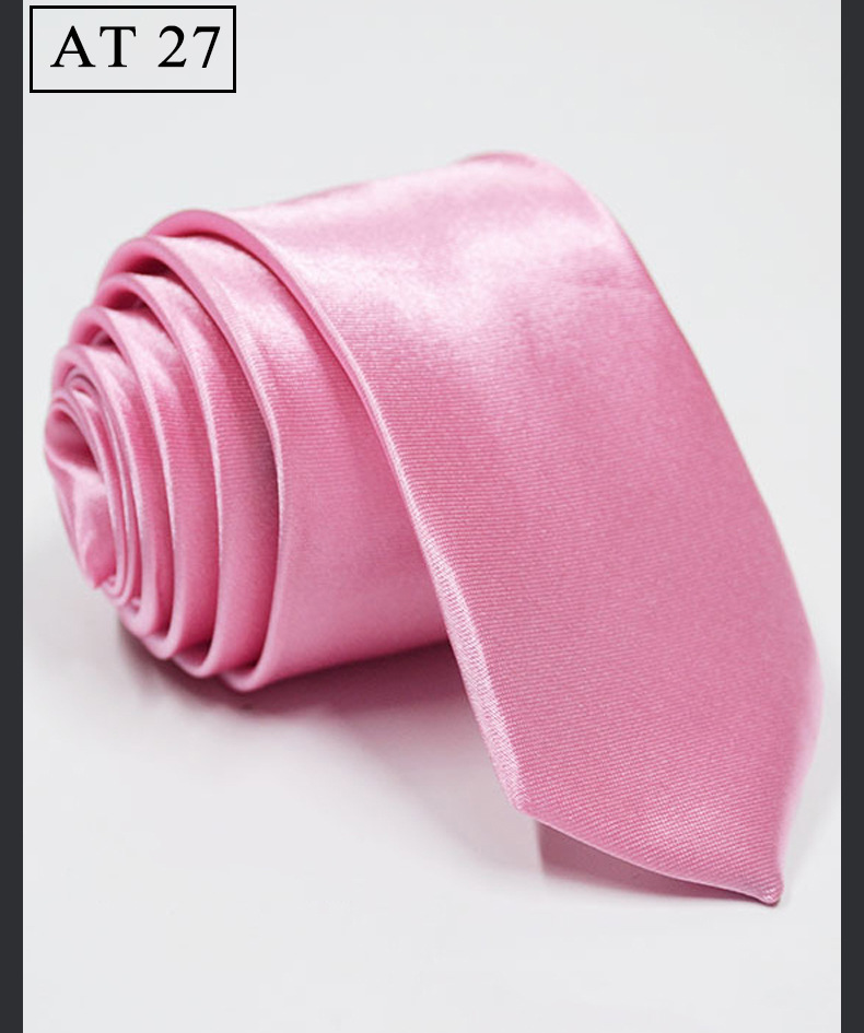 单色领带现货供应韩版纯色窄领带5cm外贸男士色丁手打领带详情25