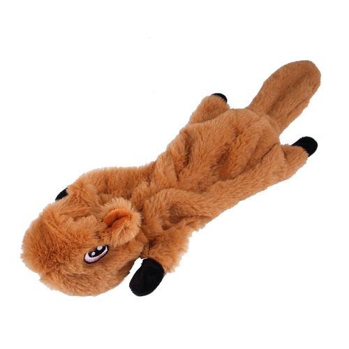 Creative new dog toys, bite-resistant, boredom-relieving, vocal, teething, fox, squirrel, plush pet supplies