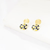 European and American exaggerated alloys drip oil earrings female Japanese and Korean temperament and wind ear ring geometric round ear